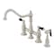 Kingston Brass KS3276PKLBS Duchess Bridge Kitchen Faucet W/ Brass Sprayer, Nickel KS3276PKLBS - alternate 1
